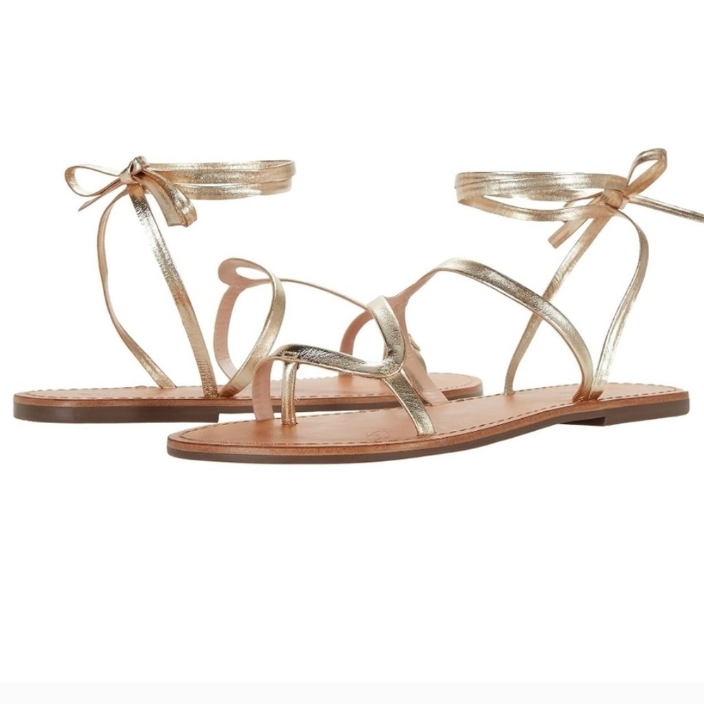 Schutz Urkula metallic wrap sandals Platina Gold size 7.5